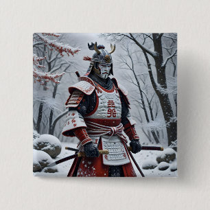 botón de Samurái japonés