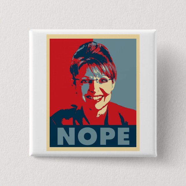 Botón de Sarah Palin "NOPE" (Anverso)