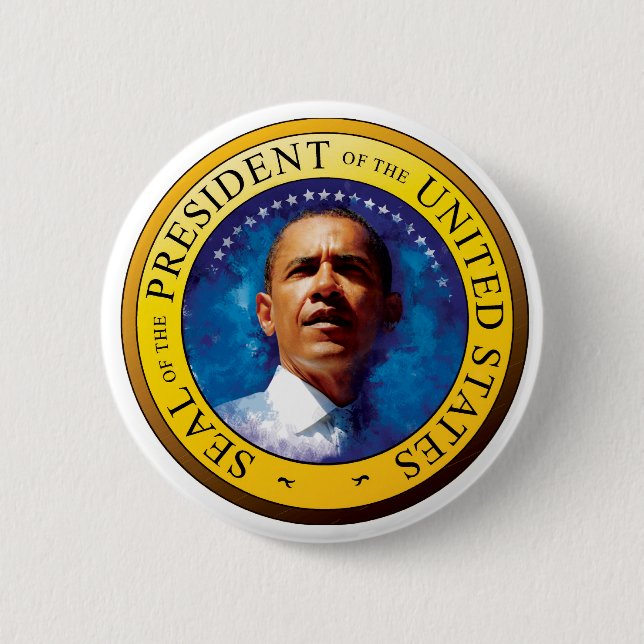 Botón de sellado del presidente Barack Obama (Anverso)