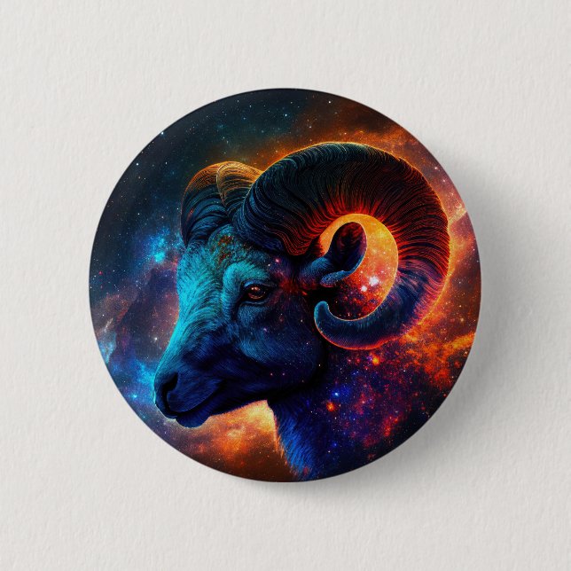 botón de señalización de estrella de Aries Zodiac (Anverso)