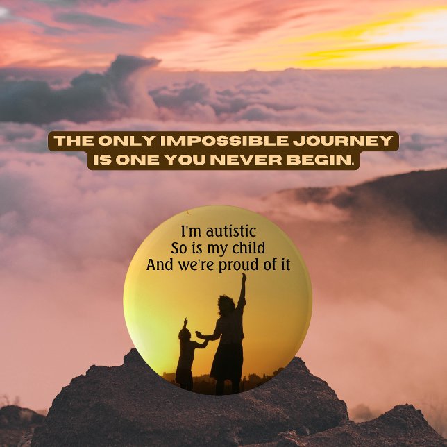 Botón de sensibilización sobre el autismo padre e  (Subido por el creador)