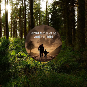 Botón de sensibilización sobre el autismo padre e