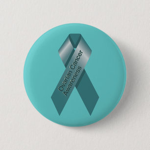 botón de sensibilización sobre el cáncer de ovario