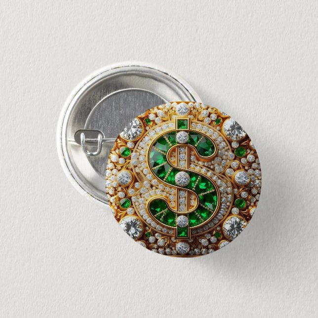 Botón de signo de dólar (Anverso y reverso)