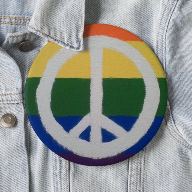 Botón de signo de paz arco iris (In situ)
