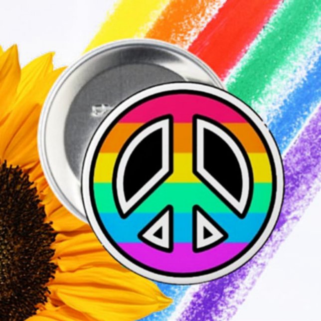 Botón de Signo de Paz Arcoíris (Subido por el creador)