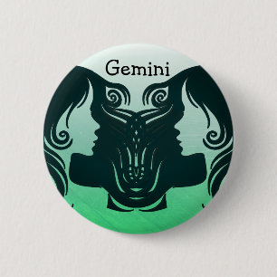 Botón de signo zodiacal de horóscopo de Géminis