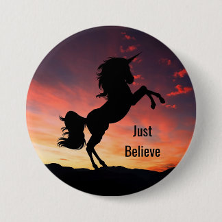 botón de silueta de unicornio