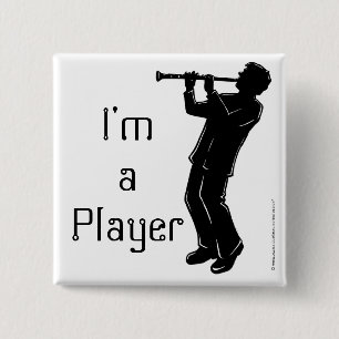 botón de silueta del jugador de Clarinet
