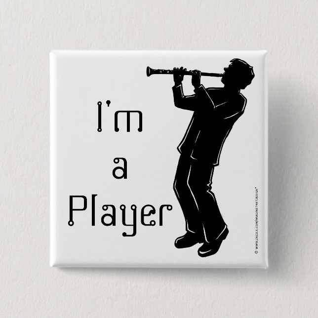 botón de silueta del jugador de Clarinet (Anverso)