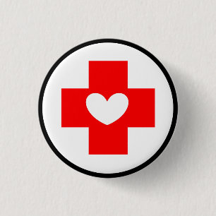Botón de símbolo de enfermera de la Cruz Roja con 