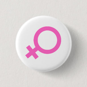 Botón de Símbolo de Género Femenino Rosa 