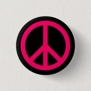 Botón de símbolo de paz rosa