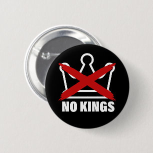 Botón de solapa político antimonárquico "No Kings"