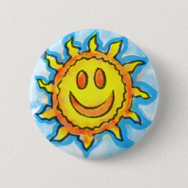 Botón de sonrisa de sol de verano