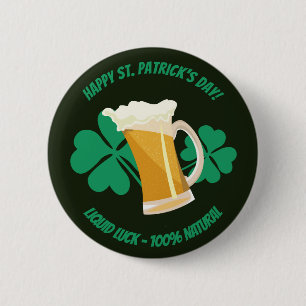 botón de suerte líquida del Día de San Patricio