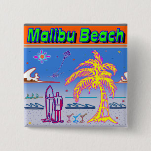 Botón de surf "Malibu Beach"