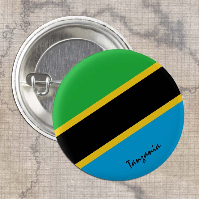 Botón de Tanzania, moda patriótica de la bandera d (Subido por el creador)