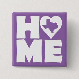 Botón de Texas Home Heart State Insignia Pin