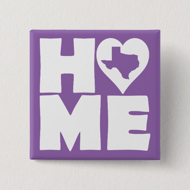 Botón de Texas Home Heart State Insignia Pin (Anverso)