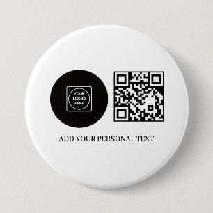 Botón de texto de código QR promocional del logoti