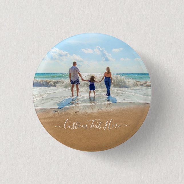 Botón de texto de la foto del Personalizado de dis (Anverso)