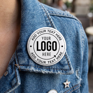🔘 Botón de texto de logotipo personalizado Pin-Ba
