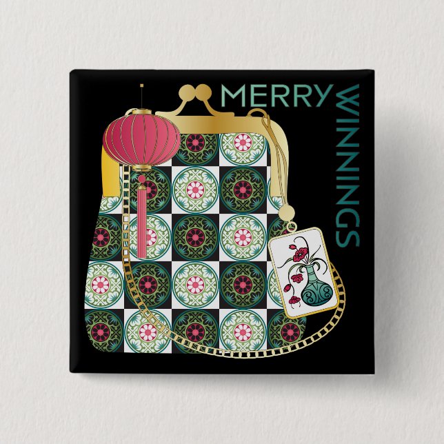 Botón de vacaciones de Mah Jongg Purse (Anverso)