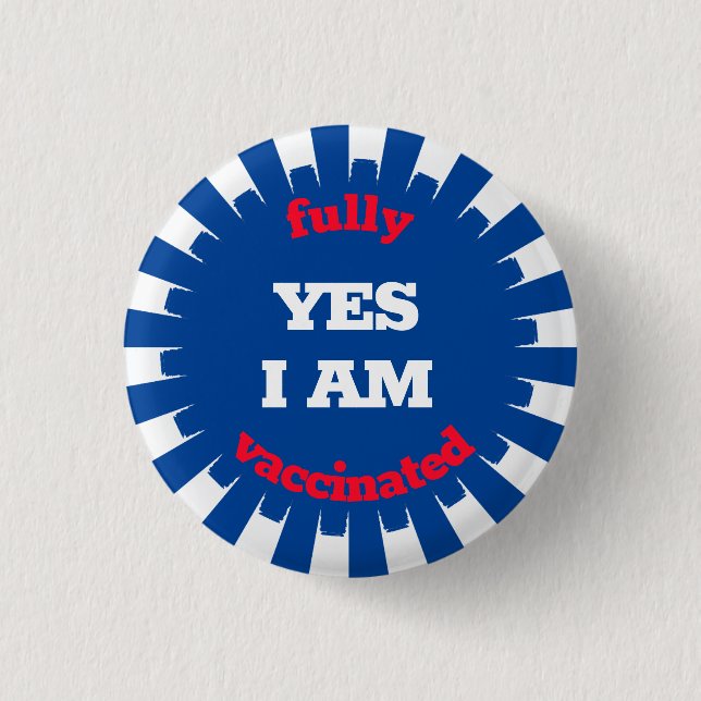 Botón de vacunación azul rojo (Anverso)