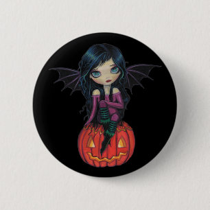 Botón de vampiro lindo de Halloween Pumpkin Pixie
