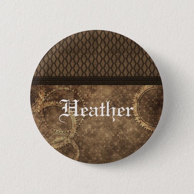 botón de vapor de engranaje metalizado, marrón (Anverso)