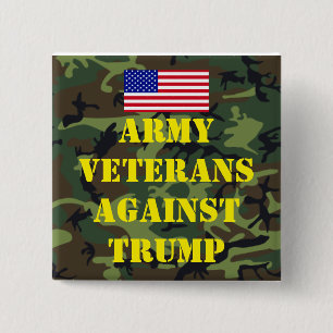 Botón de Veteranos del Ejército Contra Trump