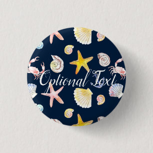 Botón de vida marina y anclas (oscuro)