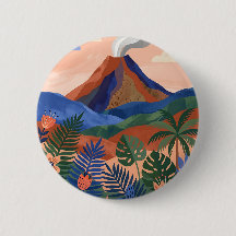Botón de Volcán – Diseño de Terracota y Cobalto