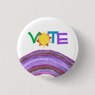 Botón de voto arcoíris con sol