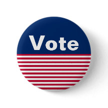 Botón de voto azul y blanco rojo patriótico person