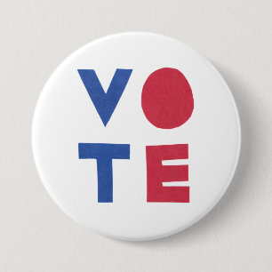 Botón de voto de diseño de letras de bloque