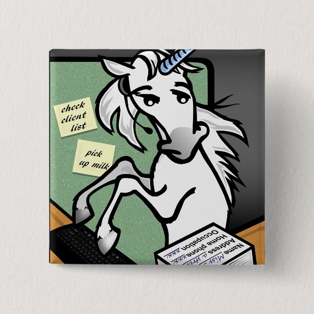 BOTÓN DE VUELTA DEL PIN DE LA PLAZA DE UNICORN CLE (Anverso)