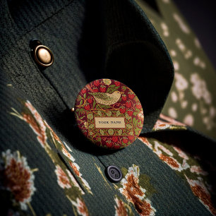 Botón de William Morris Strawberry Thief