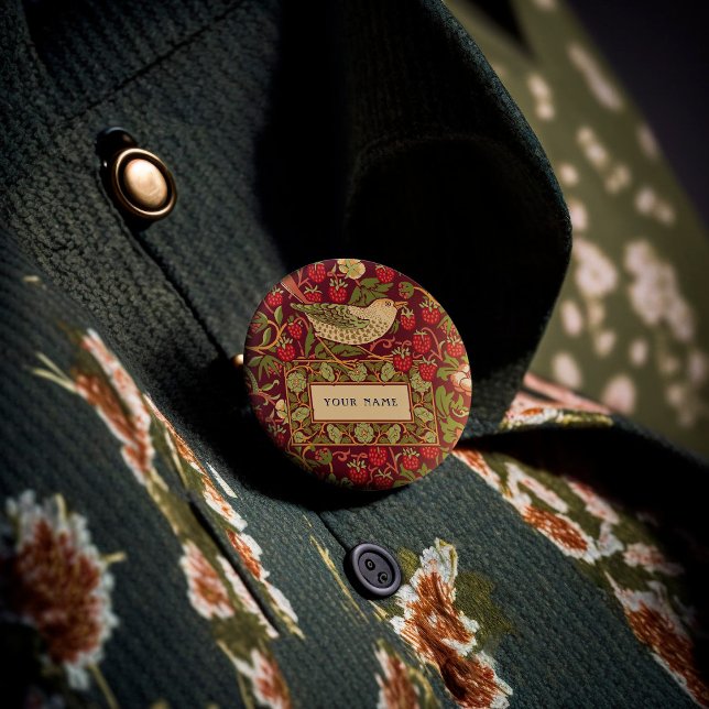 Botón de William Morris Strawberry Thief (Subido por el creador)