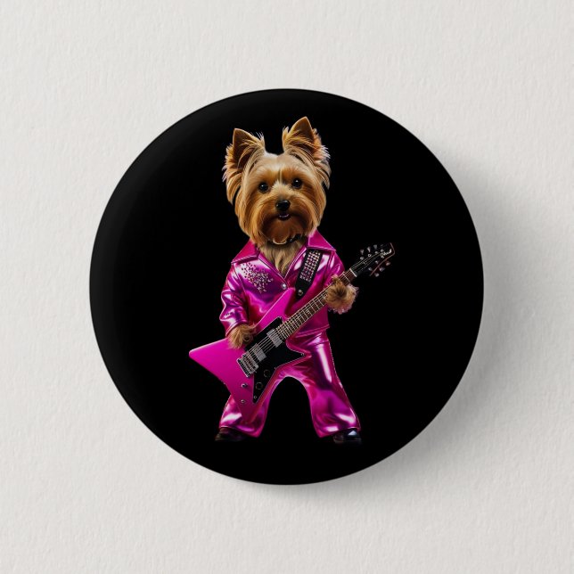 Botón de Yorkie Rock Star (Anverso)