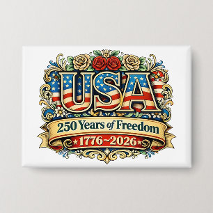 Botón del 250 aniversario de Estados Unidos de Amé