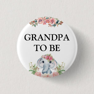 Botón del abuelo del Baby Shower para elefantes
