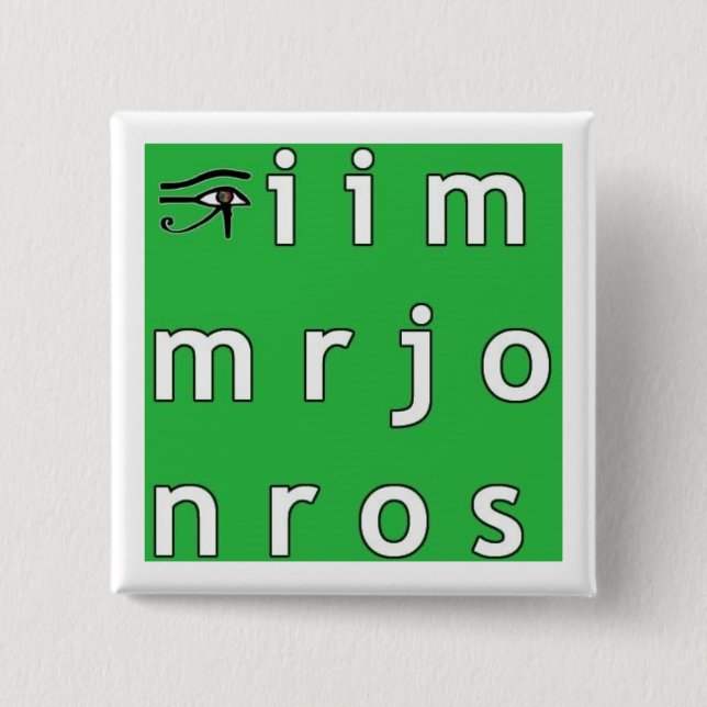 Botón del anagrama de Jim Morrison (Anverso)