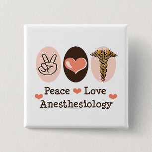 Botón del Anesthesiology del amor de la paz