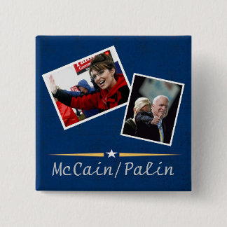 Botón del azul de McCain/Palin