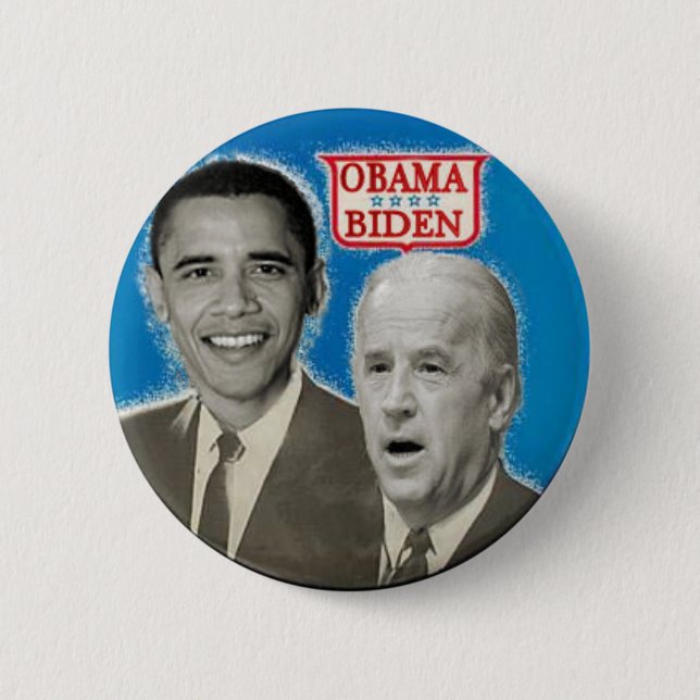 Botón del azul de OBAMA/BIDEN (Anverso)