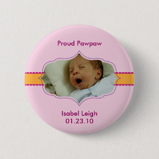 Botón del bebé del chica de la foto de la