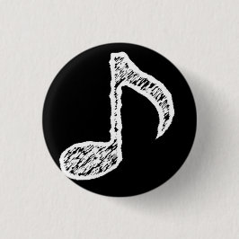 Botón del blanco de la nota de la música