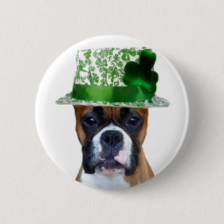 Botón del boxeador del día de St Patrick feliz